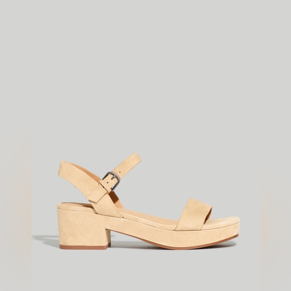Madewell Shoes - NWOT Madewell Women’s The Lina Platform Sandal in Suede Earthen Sand - Size 6